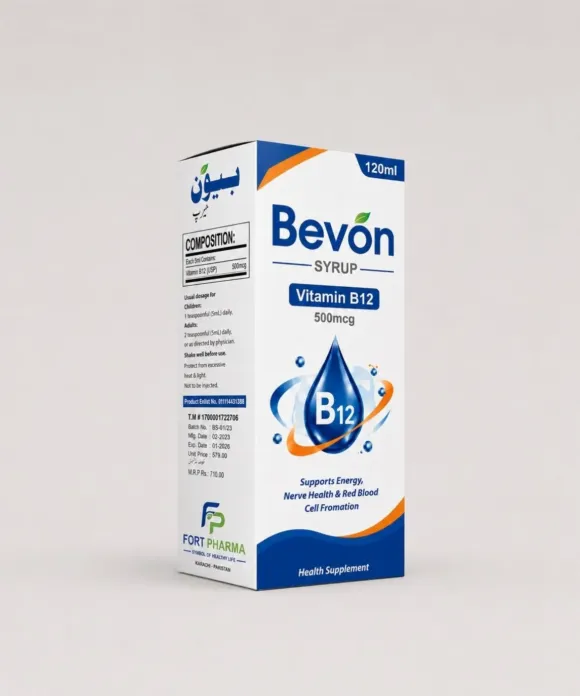 Bevon Syrup – Vitamin B12 500mcg (1 Box = 120ml)