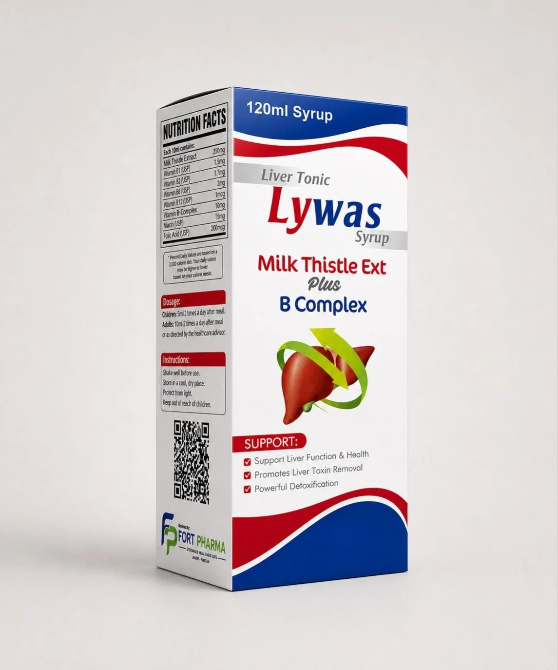 Lywas Syrup – Milk Thistle Ext Plus B Complex (1 Box = 120ml Syrup)