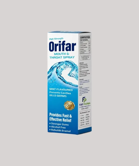 Orifar Mouth & Throat Spray – High Strength Mint Formula (1 Box = 50ml Approx)